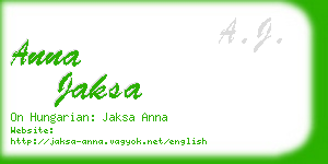 anna jaksa business card